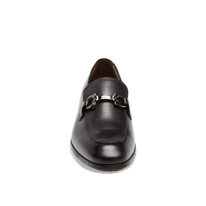 Salvatore Ferragamo Black Calfskin Slip-On Loafers