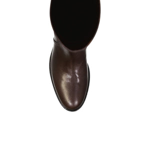 Sergio Rossi Brown Calfskin Over The Knee