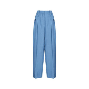 Stella McCartney Blue Linen Casual Pants