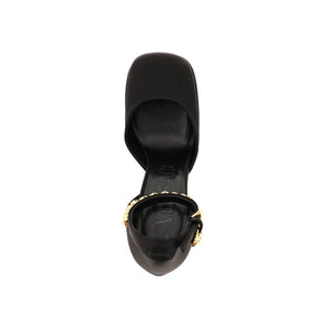 Versace Black Silk Platform Pumps