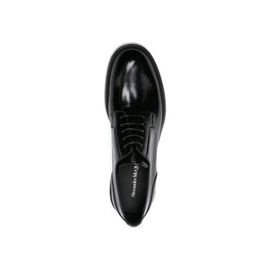 Alexander McQueen Black Calfskin Oxfords And Derbies