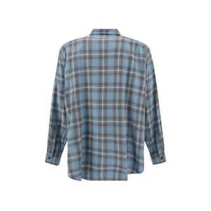 Ami Paris Blue Virgin Wool Pattern Shirt