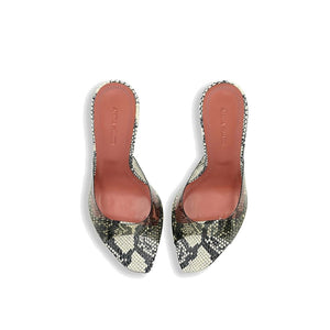 Amina Muaddi Bicolor Pvc Stiletto Heel Sandals