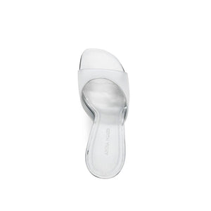 Amina Muaddi Silver Calfskin Mules