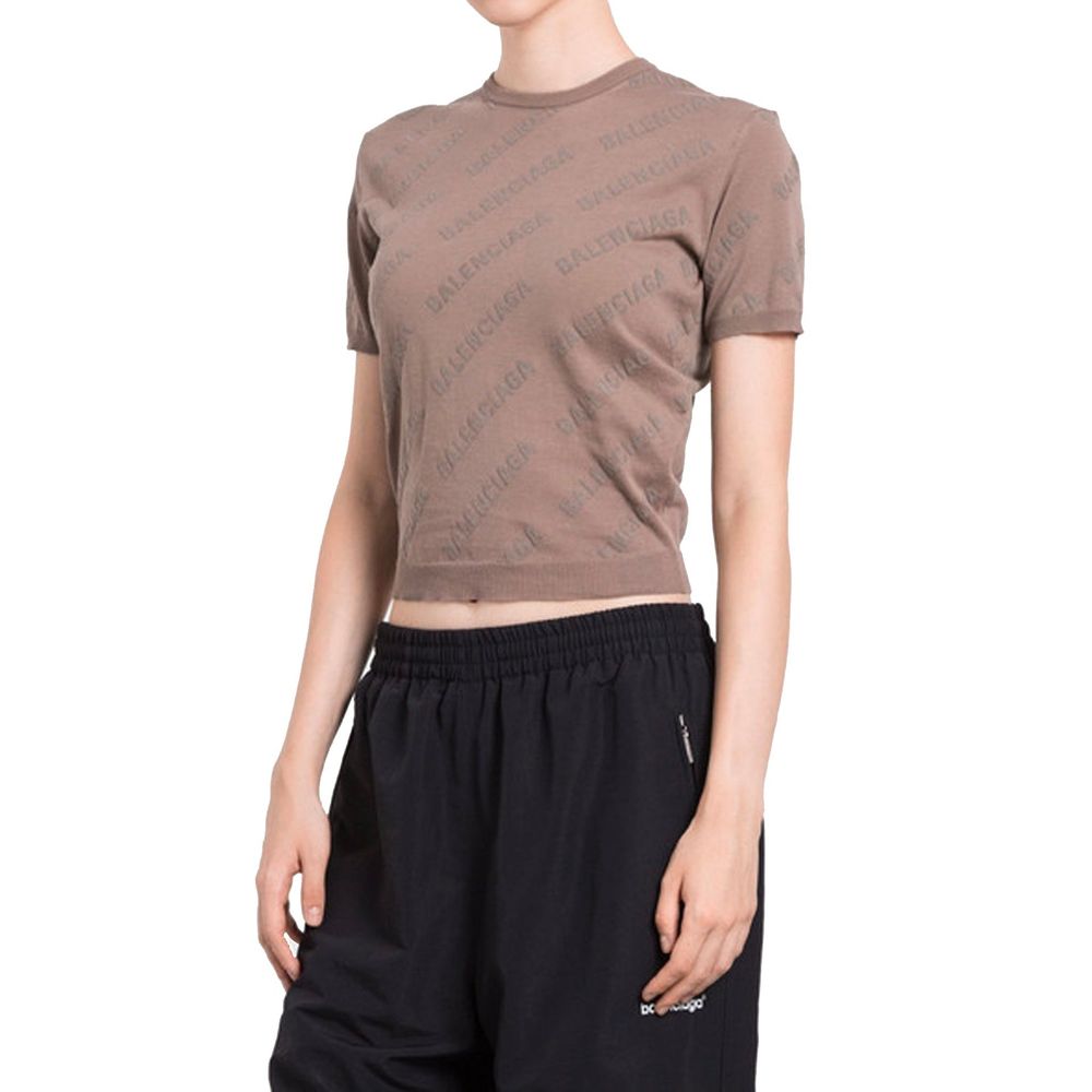 Balenciaga Brown Cotton Tank Tops