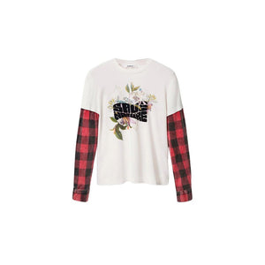 Desigual White Cotton Long Sleeve T-Shirt