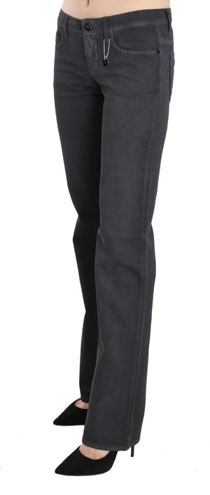 Costume National Gray Low Waist Straight Denim Pants Jeans