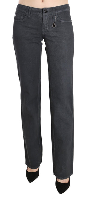 Costume National Gray Low Waist Straight Denim Pants Jeans