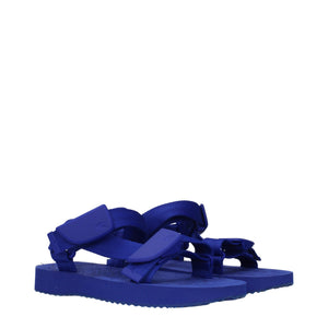 Burberry Blue Fabric Flat Sandals