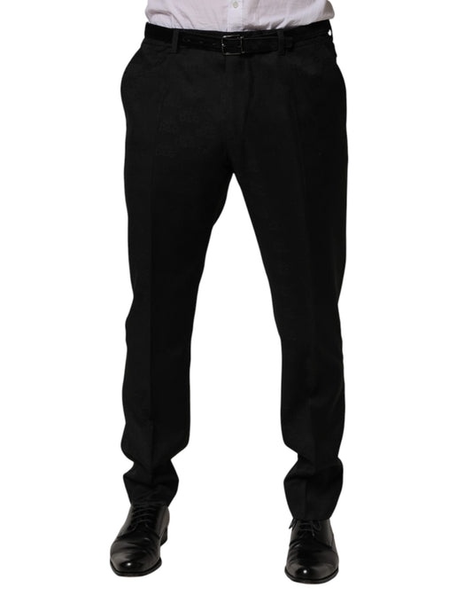 Dolce & Gabbana Black Wool Skinny Dress Formal Trouser Pants