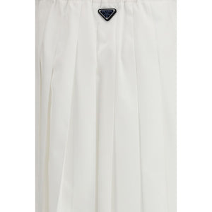 Prada White Cotton Long Skirt