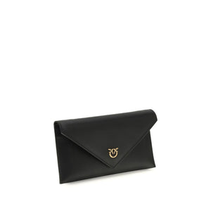 PINKO Black Calf Leather Bos Taurus Clutch Bag