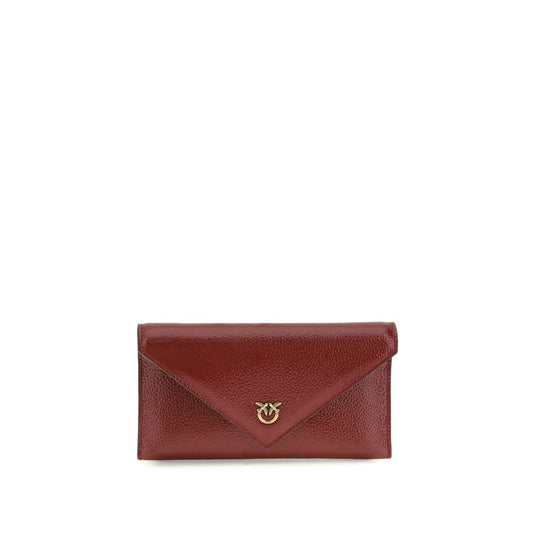 PINKO Bordeaux Calf Leather Bos Taurus Clutch Bag