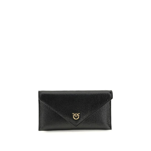PINKO Black Calf Leather Bos Taurus Clutch Bag