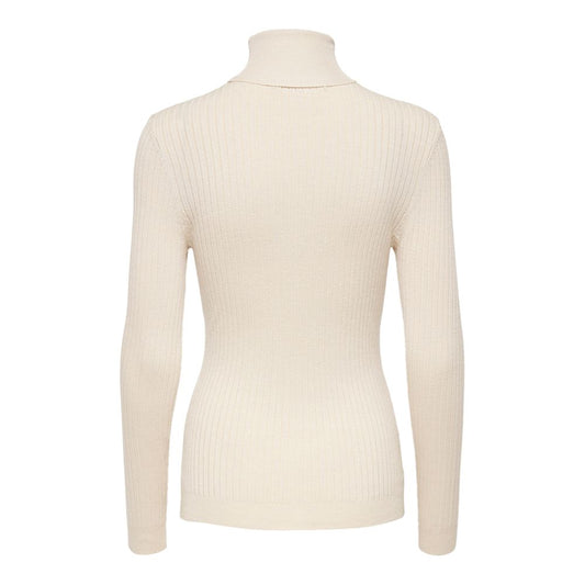 Only Beige Viscose Turtleneck
