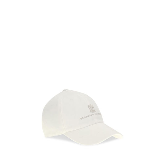 Brunello Cucinelli White Cotton Cap (Baseball Hat)