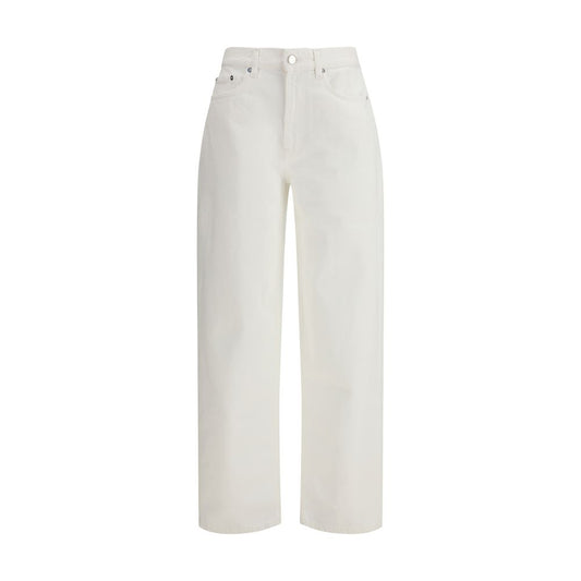 Loulou De Saison Cream Cotton Straight-Leg Jeans