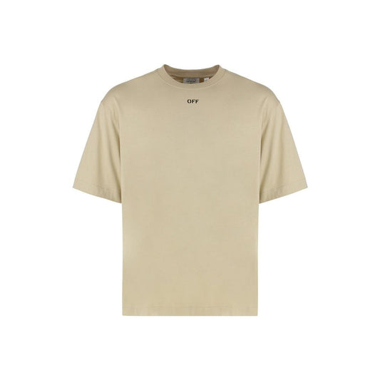 Off-White Beige Cotton T-Shirt