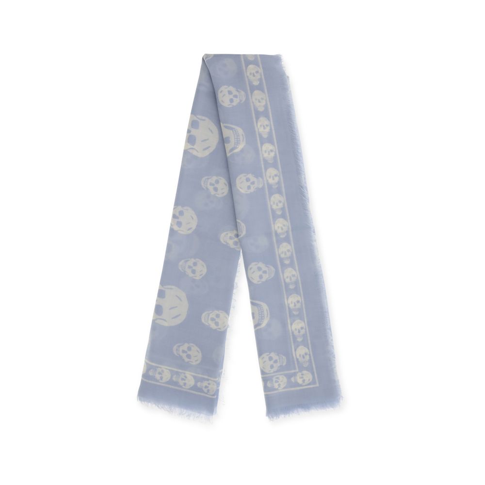 Alexander McQueen Light Blue Modal Scarf