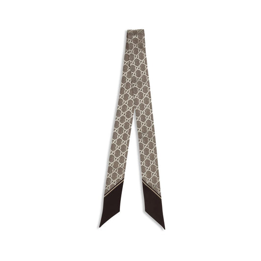 Gucci Brown Silk Scarf