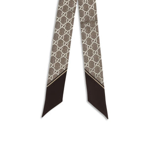 Gucci Brown Silk Scarf
