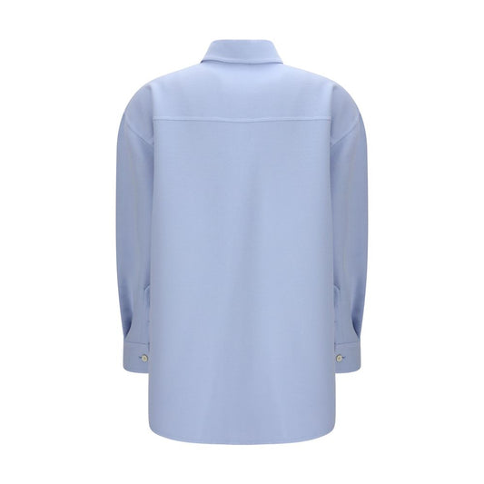 Fabiana Filippi Light Blue Fleece Wool Shirt