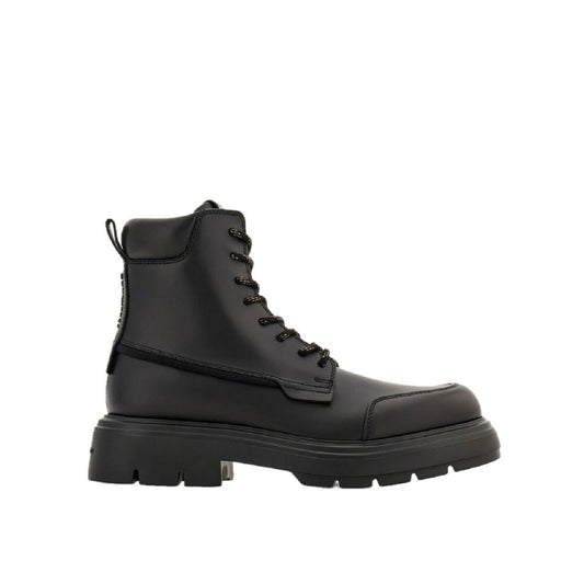 Salvatore Ferragamo Black Calfskin Lace-Up Boots