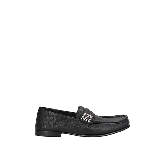 Fendi Black Calfskin Slip-On Loafers