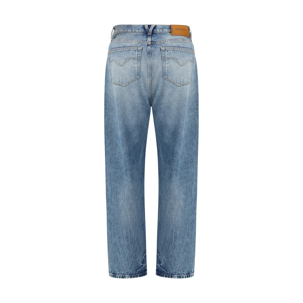 Versace Light Blue Cotton Jeans Denim