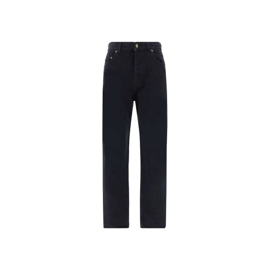 Saint Laurent Black Cotton Straight-Leg Jeans