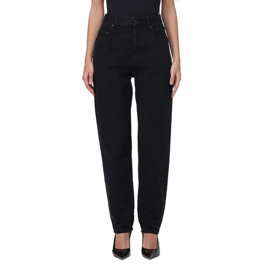 Saint Laurent Black Cotton Straight-Leg Jeans