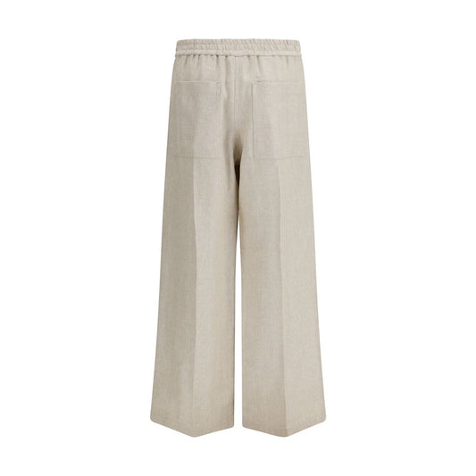 Brunello Cucinelli Beige Linen Casual Pants