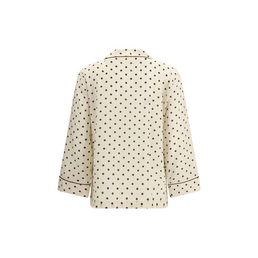 P.A.R.O.S.H. Cream Silk Pattern Shirt
