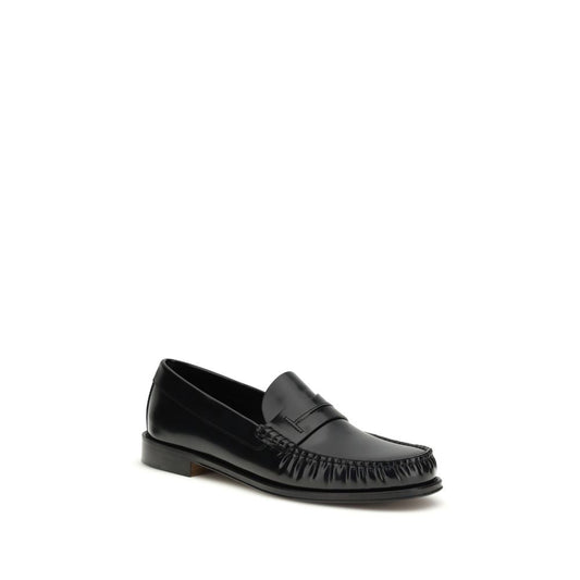 Tom Ford Black Calf Leather Bos Taurus Slip-On Loafers