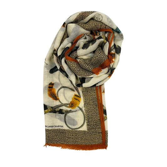 Borbonese Beige Fleece Wool Women Scarf