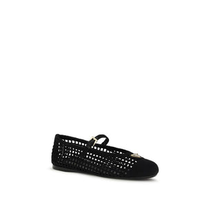 Prada Black Cotton Ballet Flats