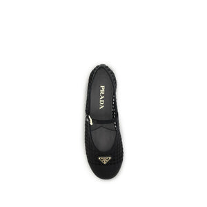 Prada Black Cotton Ballet Flats