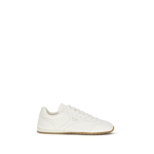 Prada Beige Calf Leather Bos Taurus Low Top Sneakers