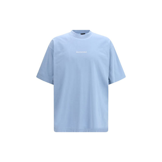 Balenciaga Light Blue Cotton T-Shirt