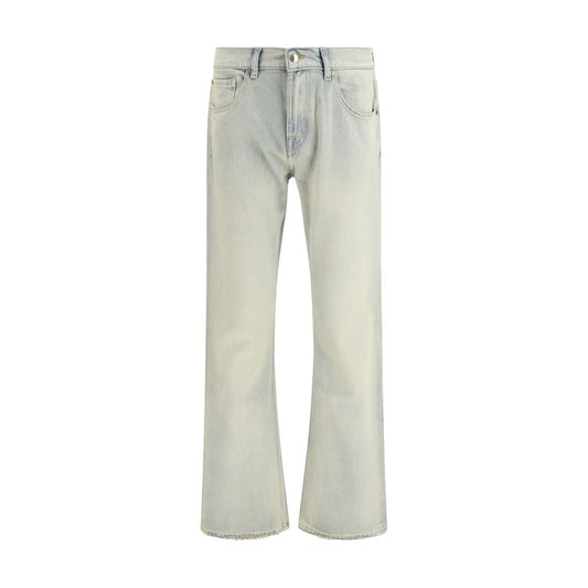 7FOR Beige Cotton Bootcut Jeans