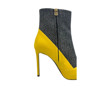 Borbonese Yellow Genuine Leather Women Boot