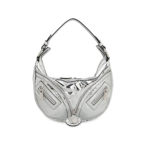 Versace Silver Lamb Leather Shoulder Bag