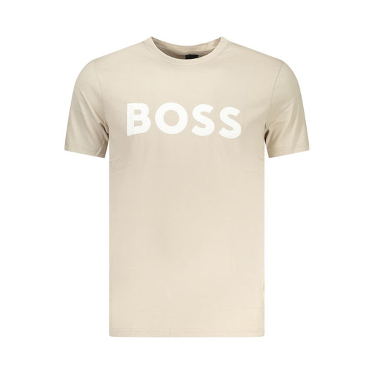 Hugo Boss Beige Cotton Mens T-Shirt