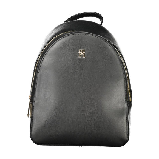 Tommy Hilfiger Black Polyurethane Women Backpack