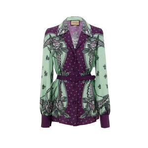 Gucci Green Silk Pattern Shirt