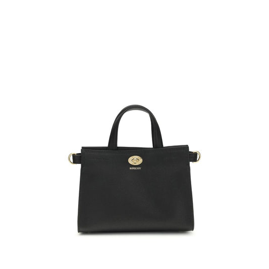 Burberry Black Calf Leather Bos Taurus Handbag