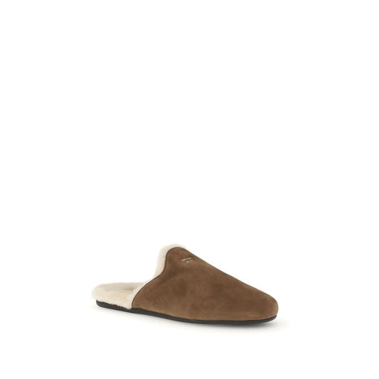 Prada Brown Calf Leather Bos Taurus Mules