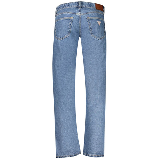 Guess Jeans Blue Cotton Straight-Leg Jeans