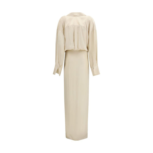 The Andamane Cream Viscose Casual Dress