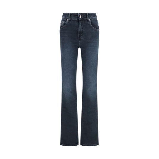 Haikure Blue Cotton Flared Jeans
